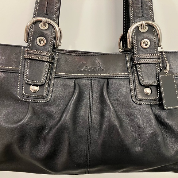 Coach Black Leather Hampton SOHO Shoulder Bag - Picture 1 of 13